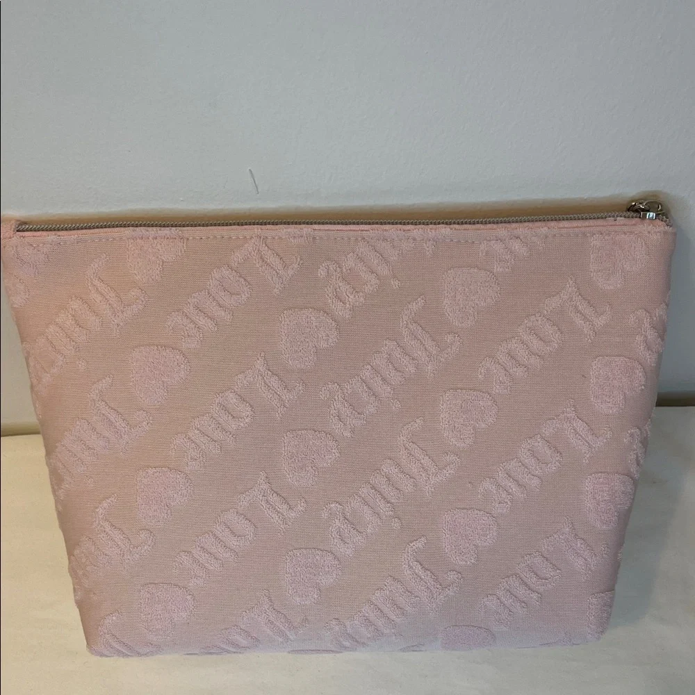 Juicy Couture Light Pink Embossed Cosmetic Bag  NWT